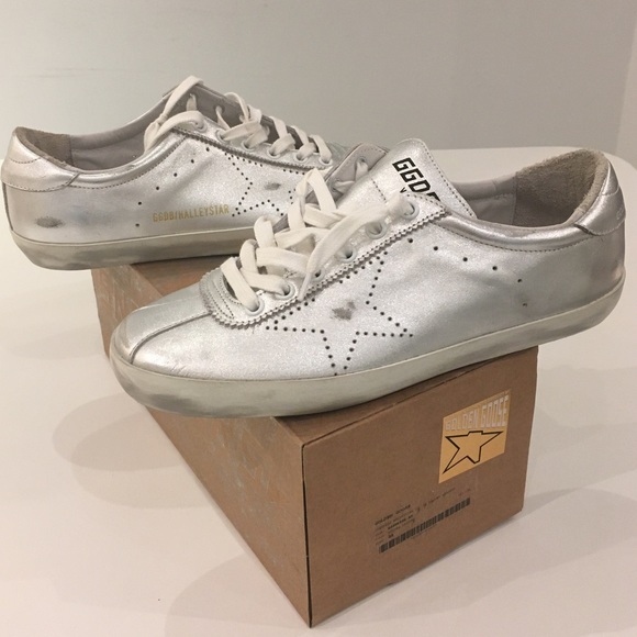 Golden Goose Halleystar Sneaker Silver Leather NIB - Picture 2 of 9